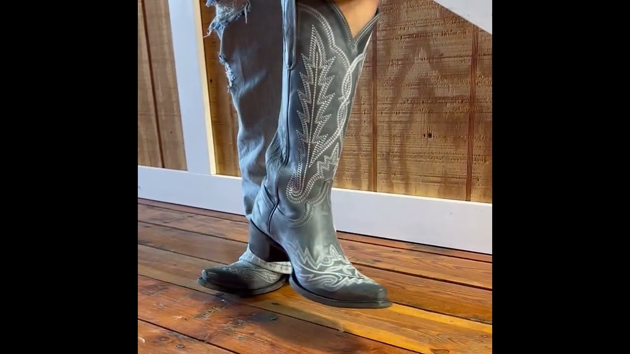 Lane Lexington Snip Toe Boot in Washed Denim LB04880
