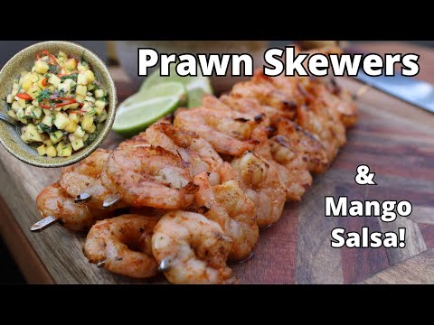 Prawn Skewers with Mango Salsa | 31 Days of BBQ