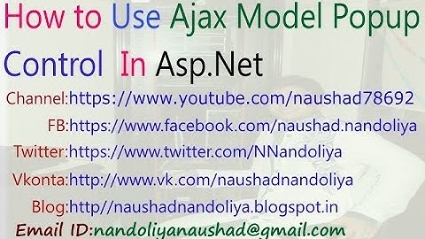 How to use Ajax Modal Popup Control