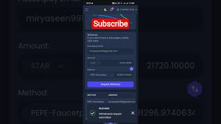 Faucet Crypto Earning Website withdraw || PEPE Coins Withdrawal Faucetpay || Faucetpay Withdrawal ||