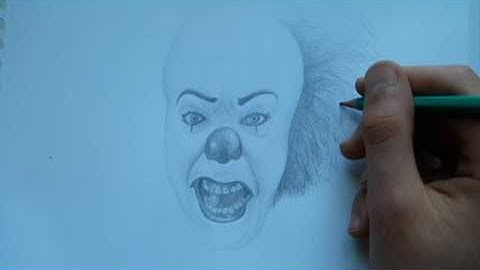Drawing Pennywise The Clown (IT) -Time Lapse