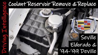 How To Remove, Replace, Repair Coolant Reservoir, Overflow Tank Cadillac Deville, Seville, Eldorado