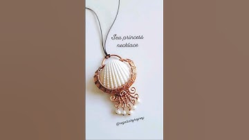 Wire Wrap Sea Princess Necklace Tutorial #regaliabyreyney #jewelrymaking #diy #wirewrappedjewelry