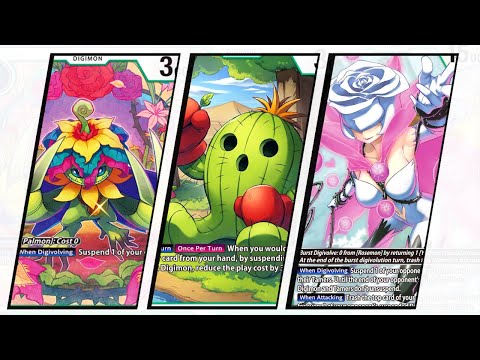 palmon digimon card [BT1-067] (Official Tournament Pack Vol.3) [Release Special Booster Promos] Card TypeDigimon FormRookie ColorGreen Play Cost3 DP1000 Level3 Digivolve Lv.2/ 0 Attribute / Type Data / Vegetation Card Effect[On Play] Reveal 3 cards from the top of your deck Palmon, a card I painted!