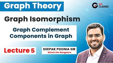 Graph Theory Lecture 5 - Graph Isomorphism, Components in Graph, Graph Complement | Deepak Poonia