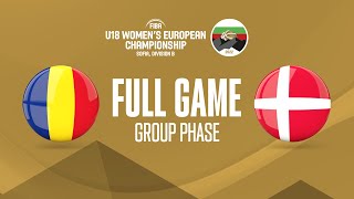 Romania v Denmark | Full Game Basketball Game | FIBA U18 Women's European Championship 2022