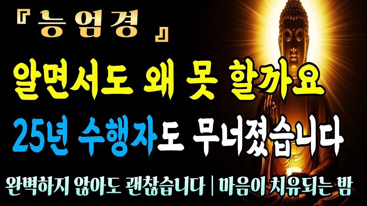 [자면서듣는불경] 능엄경,25년을 모신 제자가 한순간에 무너진 까닭 | 불완전함을 받아들이면 모든 게 바뀝니다ㅣ불교 명상 구절ㅣ 불교 명상 | 마음공부 | 석가모니 말씀