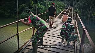 Jembatan Gantung Desa Purba Sinomba Kab. Padang Lawas Utara kembali berfungsi
