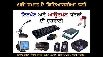 PSEB | 6th Class | Chapter 7 & 8 Revision of Input/Output Devices (For Self Explanation By Teacher)