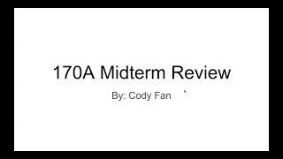 HKN ECE 170 Midterm Review Session (W21)