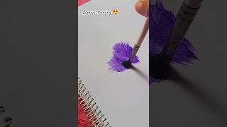 One stroke Flower painting 💜🤍🌸💮#flowers #painting #satisfying #art #trending #shorts #funny #video