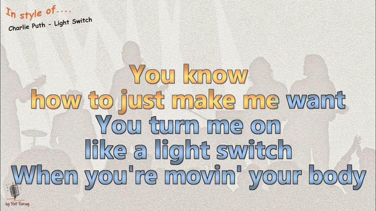 Charlie Puth Light Switch Instrumental and Karaoke YouTube
