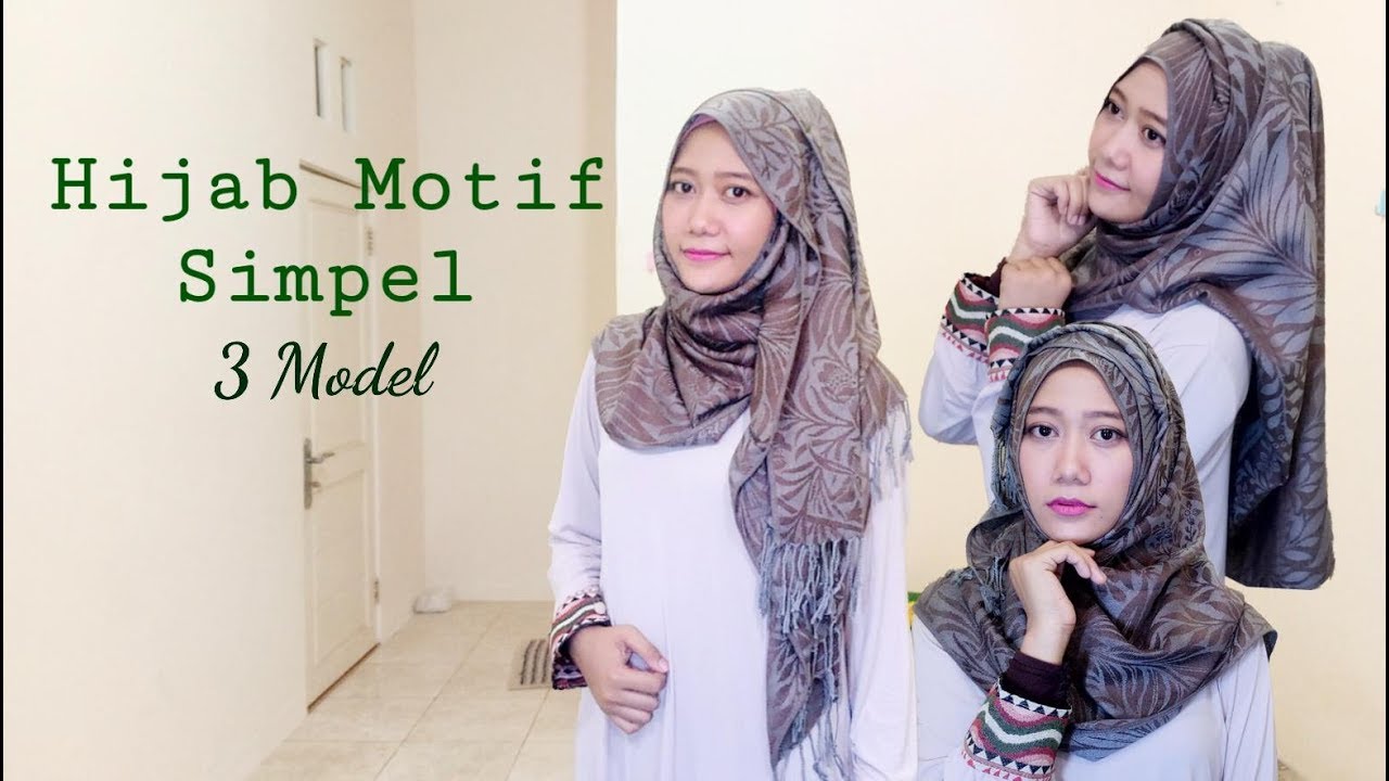 9 Tutorial Hijab Cara Pakai Jilbab Motif Simpel Simple Hijab