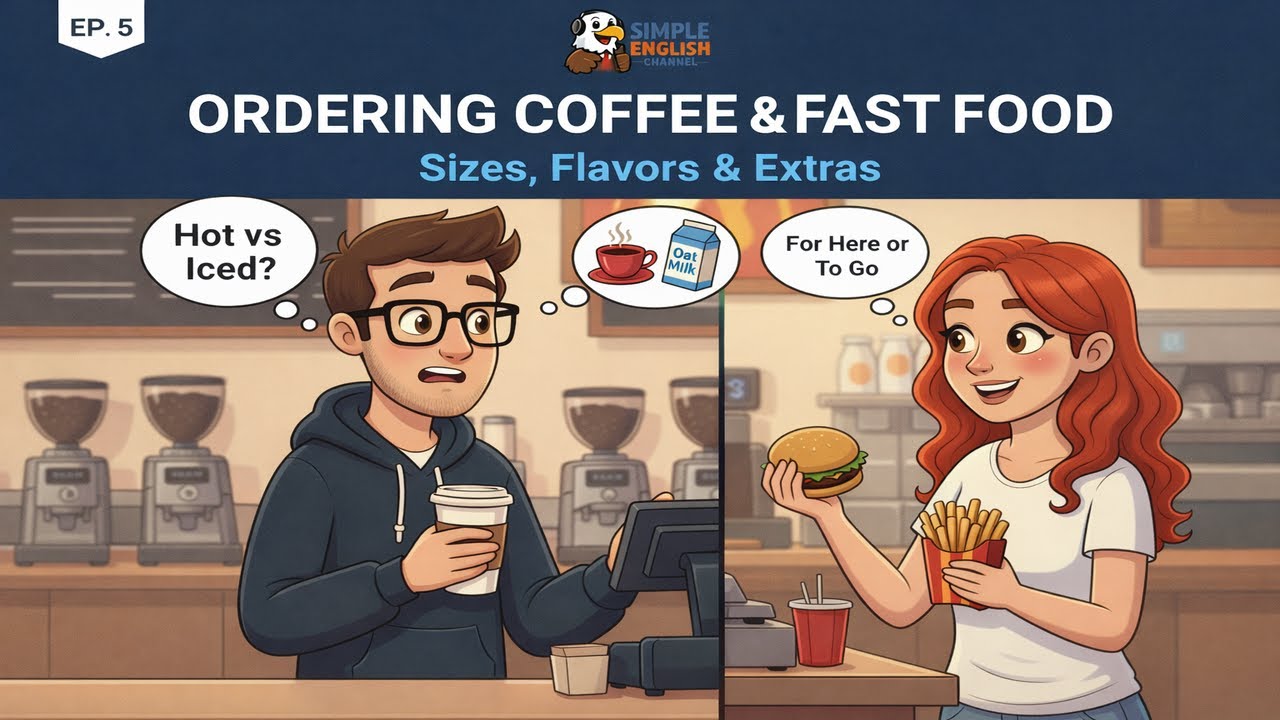 English Listening Practice | ORDERING COFFEE AND FAST FOOD | Beginner Conversation (Easy Podcast)