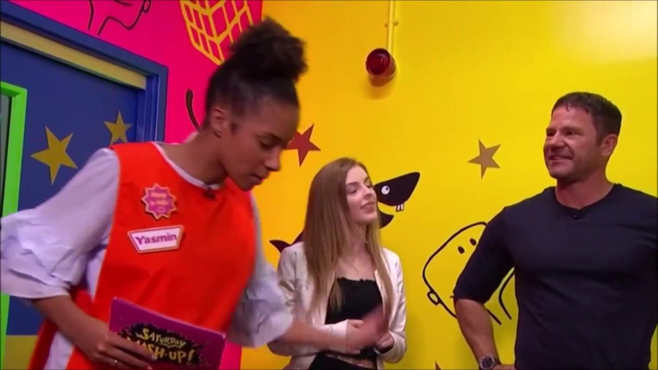 Saturday Mash-Up Push off (Amelia Gething gets pied, Steve Backshall breaks a studio light)