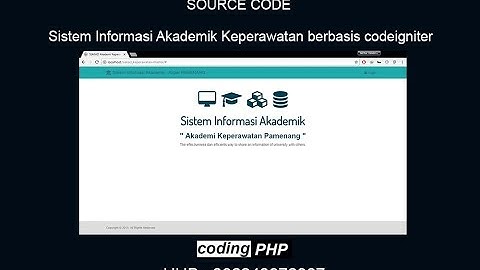 Demo Sistem Informasi Akademik Keperawatan berbasis Web dengan  codeigniter