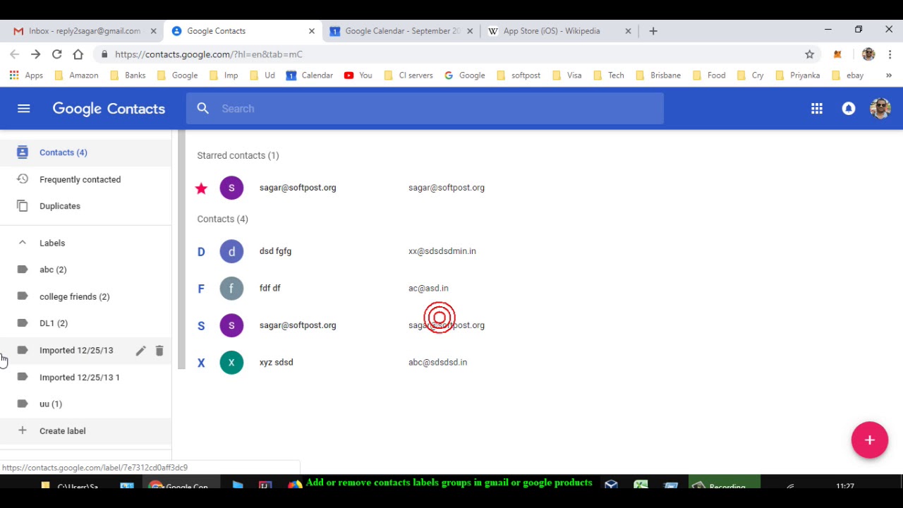 Add Or Remove Contacts Labels Or Groups In Gmail Or Google Products 