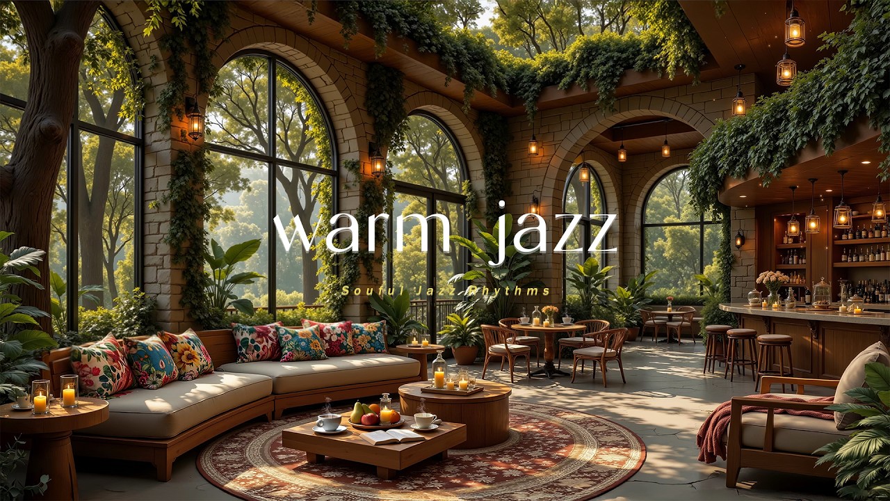 Cozy Morning Café Jazz Ambience | Gentle Jazz with Forest Vibes for Focus & Unwinding