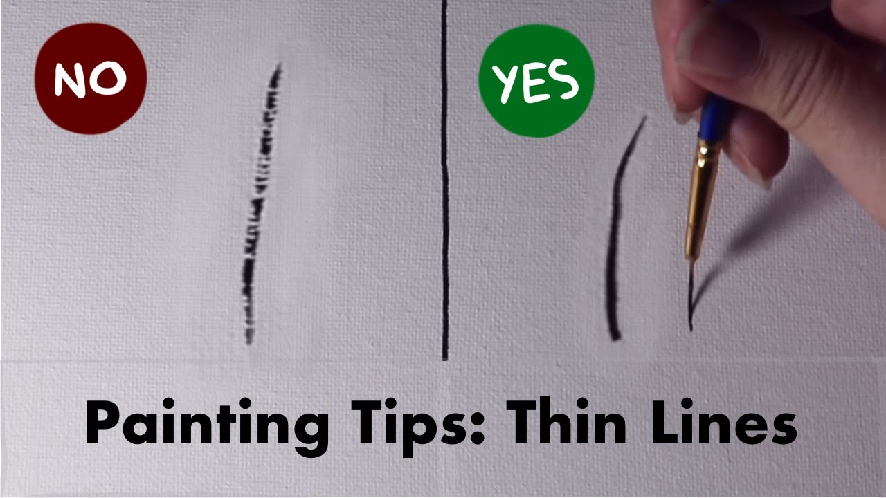 Oil Painting How to Paint Thin & Clean Lines on Canvas YouTube