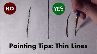 Oil Painting  How to Paint Thin & Clean Lines on Canvas