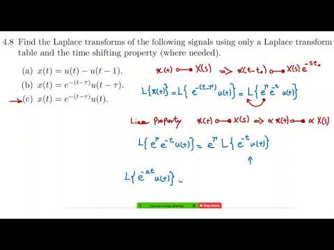 #4.8 (c) Find the Laplace transform using only Laplace transform table and time shifting property