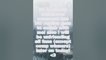 The comment with NO replies gets to collab with me!