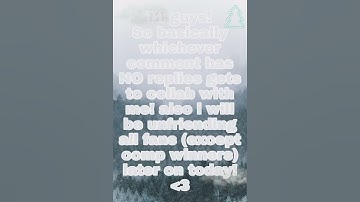 The comment with NO replies gets to collab with me!