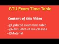 Diploma Exam Time Table | Last Year Students | GTU