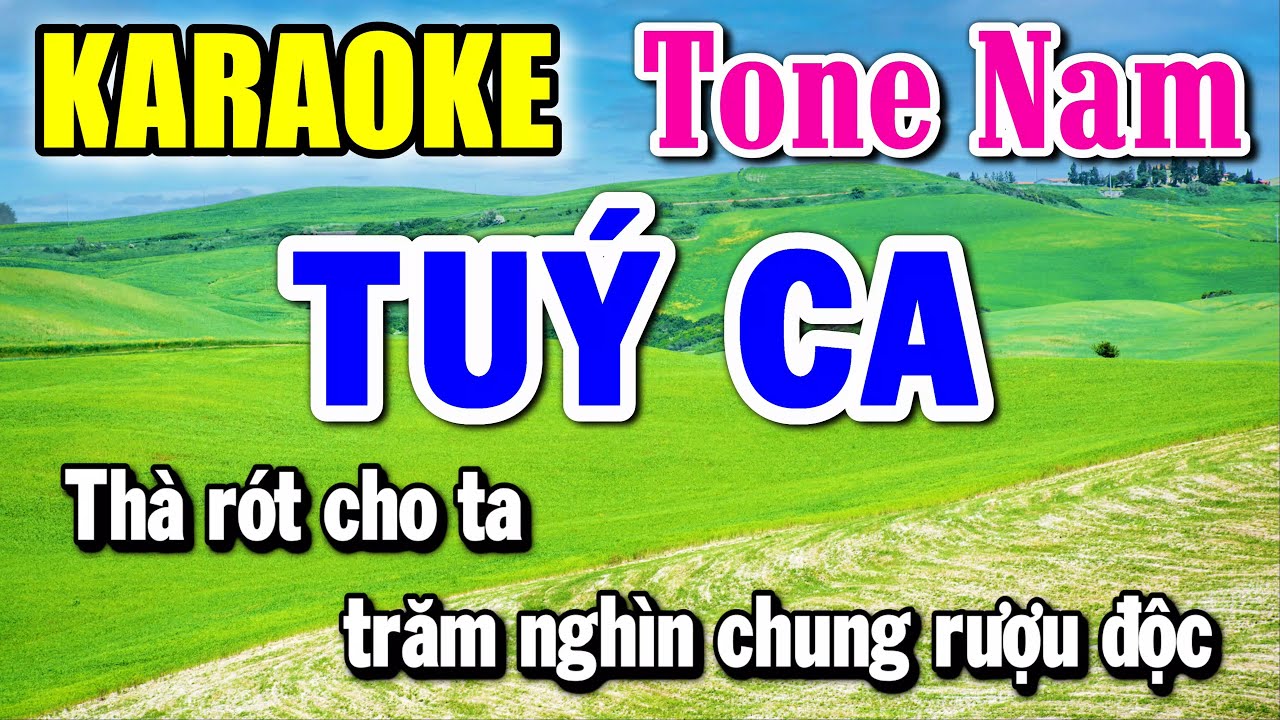 Tuý Ca - Karaoke ✦ Tone Nam ✦ Beat Mới | Yêu ca hát - Love Singing |