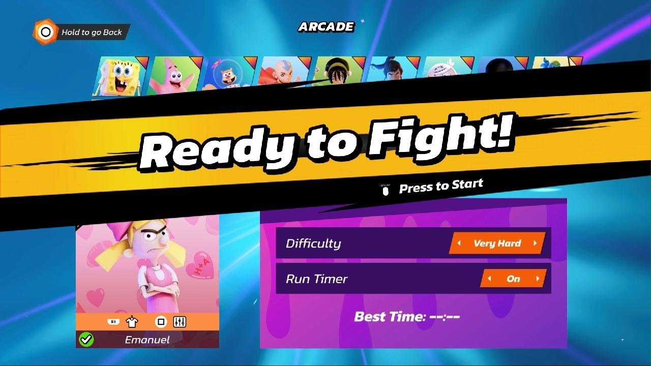 Arcade No Retrys Very Hard: Helga Nickelodeon All-Star Brawl