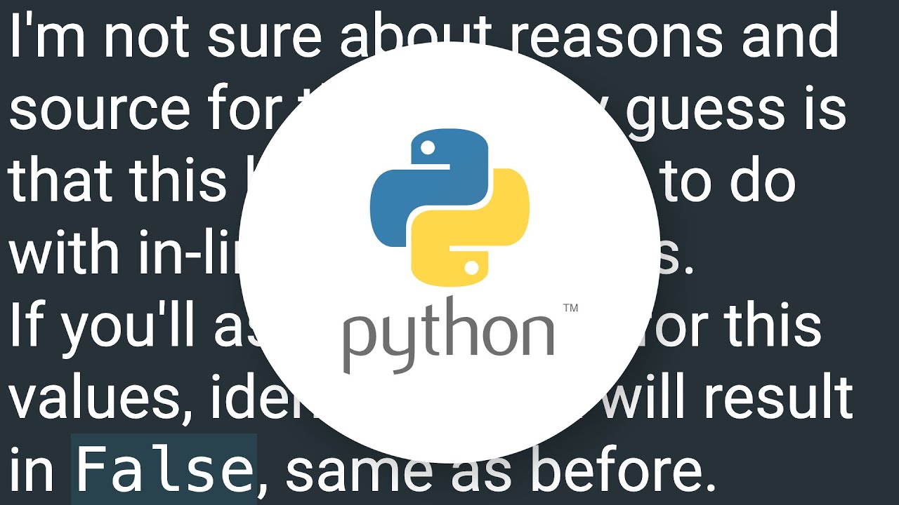 inconsistency in "is" behavior over immutable objects in python 3.6 and ...