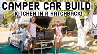 Our Camper Car Build! Kitchen & Storage in a Toyota Hatchback!