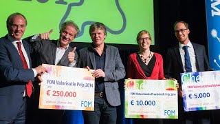 Physics@FOM 2015, FOM Prizes ceremony
Physics@FOM Veldhoven is a large congress that provides a topical overview of physics in the Netherlands. It is organised by the Foundation for Fundamental Research on Matter (FOM) and takes place each year in January. Traditionally, young researchers are given the chance to present themselves and their work alongside renowned names from the Dutch and international physics community. The programme covers Light and matter, Atomic, molecular and optical physics, Nanoscience and nanotechnology, Statistical physics and Soft condensed matter, Surfaces and interfaces, Physics of fluids, Subatomic physics, Plasma and fusion physics, and Strongly correlated systems.
At Physics@FOM 2015, three FOM Prizes were awarded.
For more information about the congress, please see:
http://www.fom.nl/veldhoven
For more information about the FOM Prizes, please see:
http://www.fom.nl/prizes Physics@FOM 2015, FOM Prizes ceremony