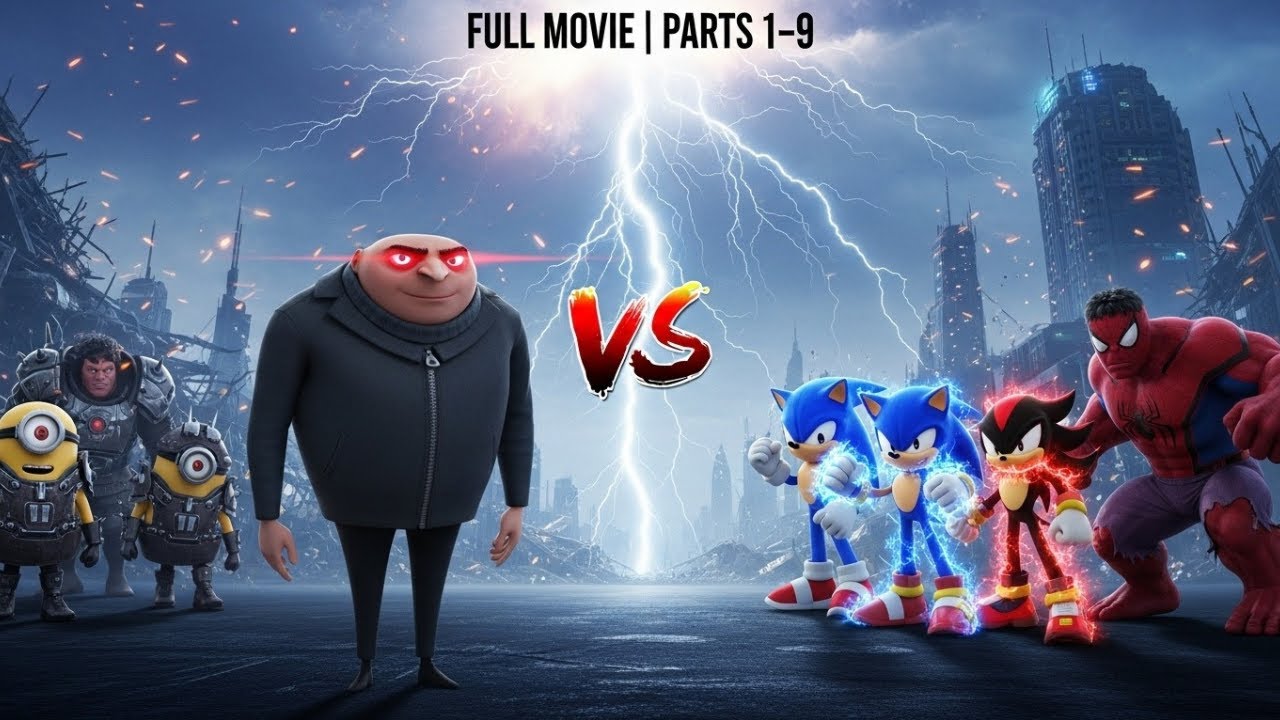 Gru’s Revenge Team – Full Movie (Parts 1-9) 😈 Gru & Minions vs Sonic, Knuckles, Shadow & Red Hulk