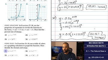 Big Ideas Math [IM3]: 5.1 - The Natural Base "e" (Lecture & Problem Set)