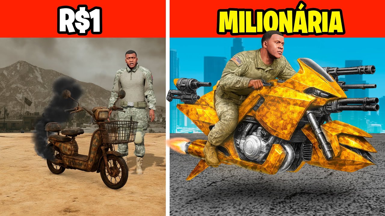 АРМЕЙСКИЙ МОТОЦИКЛ от $1 до МИЛЛИОНЕРА в GTA 5!