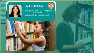 MSP Webinar Pre-PhD with Dr. Julia Klausli