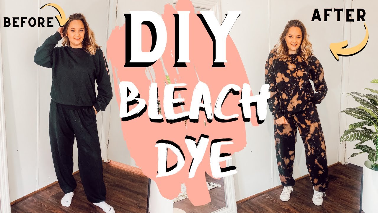 How to DIY Bleach Tie Dye Sweat Suits 2020 Reverse Tye Dye YouTube
