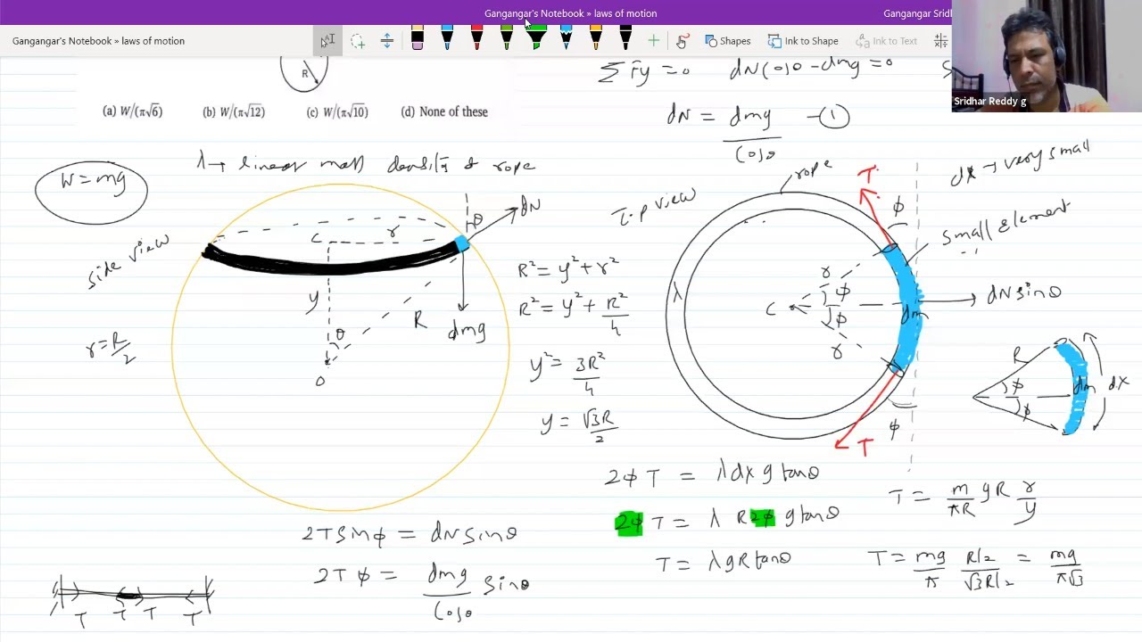 4/3 ) problems | Tension in string | normal contact force in wedge ...