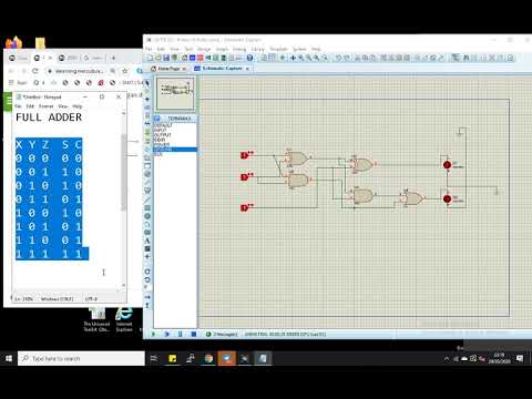 Simulasi Rangkaian Full Adder dan Full Subtractor pada Proteus 8 - YouTube