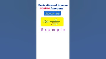 #Derivative of #inverse #cosine #functions | #trigonometry