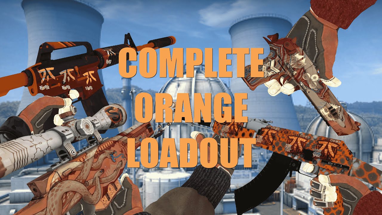 Complete Orange CSGO/CS2 Loadout 2023 (w/ knife, gloves, and stickers