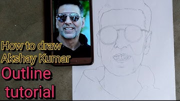 How to draw Akshay kumar// Full sketch outline tutorial for beginners/(requested)