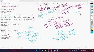 Information 8086 Programming: Using TEST and JNZ for Sign Detection Update