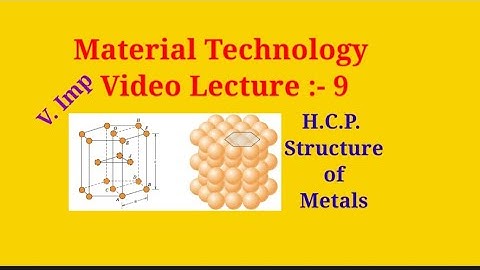 Hexagonal Closed Packed Structure ! HCP Structure ! Material Technology Video Lecture - 9