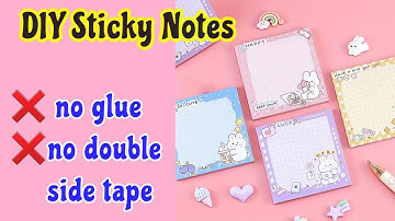 How to make sticky notes without glue and double side tape | DIY sticky notes | easy school crafts