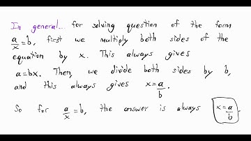 Solving linear equations of the form a/x = b