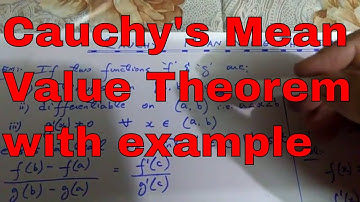 Extended mean Value Theorem: Cauchy