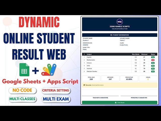 Google Sheets Student Result Portal with Apps Script [Complete Tutorial 2026] | E23