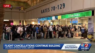 MCO flight cancellations continue amid government shutdown